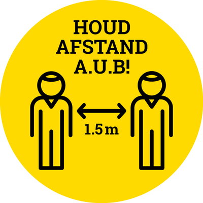 Vloersticker 1 5 meter afstand aub