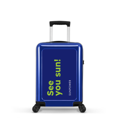 Handbagage   koffer   55 cm   donker   blauw  print