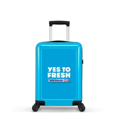 Handbagage   koffer   55 cm   licht   blauw    print