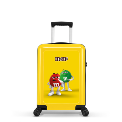 Handbagage   koffer   55cm   geel   print