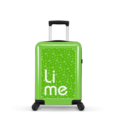 Handbagage   koffer   55cm   licht   groen   print