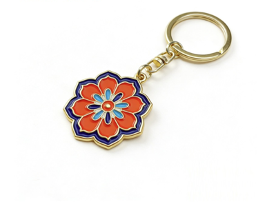 00111  flower pin sleutelhanger